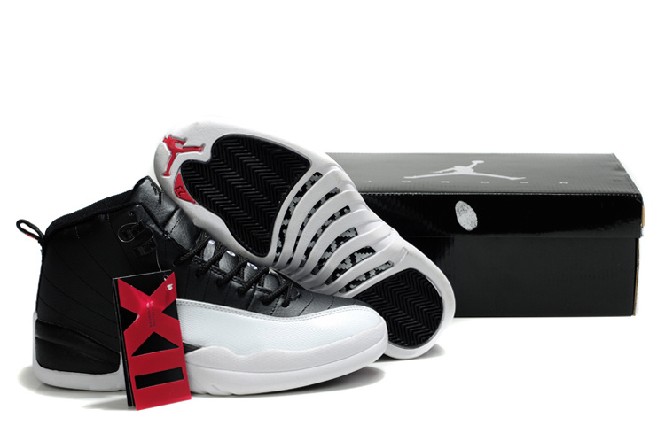 Air Jordan 12 Mens Shoes Black/White Online